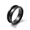 Stainless Steel Grooved Finger Ring for Men Women, Electrophoresis Black, US Size 12 3/4(22mm)