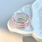 Plastic Finger Rings for Women, Stripe, Misty Rose, Inner Diameter: 18mm