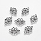 Tibetan Style Links connectors, Zinc Alloy, Flower, Antique Silver, Cadmium Free & Lead Free, 18x13x1mm, hole: 2mm