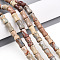 Natural Aqua Terra Jasper Beads Strands, Bamboo Shape, 9.5~10x5~5.5mm, Hole: 0.8mm, about 38~40pcs/strand, 14.96~15.47''(38~39.3cm)