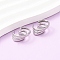 304 Stainless Steel Triple C-Shaped Cuff Earrings, Stainless Steel Color, 18x12.5x8.5mm