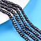 Natural Cultured Freshwater Pearl Beads Strands, Dyed, Rondelle, Prussian Blue, 2.5~3.5x3.5~6x3.5~6mm, Hole: 0.5mm, about 68~72pcs/strand, 4.33~5.91 inch(11~15cm)