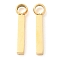304 Stainless Steel Charms, Manual Polishing, Rectangle Charm, Ion Plating(IP), Golden, 10.5x2.5x1.5mm, Hole: 1.6mm