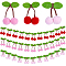 36Pcs Yarn Costume Accessories, Cherry, Mixed Color, 60x50x20mm, 12pcs/color, 3 colors