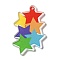Printed Pride Rainbow Acrylic Big Pendants, Star, 50x31x2mm, Hole: 1.6mm