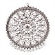Filigree Flat Round Tibetan Style Alloy Chandelier Components PALLOY-I116-03AS-1