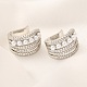 Серьги-каффы из латуни с микропаве из кубического циркония EJEW-H143-29P-2