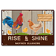 CREATCABIN Rise and Shine Mother Cluckers Metal Tin Sign Funny Bathroom Quote Vintage Sign for Farmhouse Home Kitchen Cafe Wall Decor AJEW-WH0157-023-1