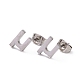 304 Stainless Steel Greek Alphabet Stud Earrings STAS-D007-07P-13-1