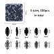 OLYCRAFT 100pcs Sew On Rhinestones Horse Eye Sewing Black Glass with Platinum Plated Prongs Cup Mixed Size Flatback Claw Rhinestones for Jewelry RGLA-OC0001-37-3