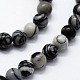 Hilos de piedra natural de seda negra / hilos de perlas de netstone G-I199-11-14mm-3