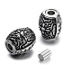 Retro Carve 304 Stainless Steel Rhinestone Barrel Magnetic Clasps STAS-E108-10AS-1