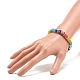 Colorful Evil Eye Lampwork Beaded Stretch Bracelet with Crystal Rhinestone for Women BJEW-JB07872-02-3