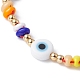 Bracelet de perles tressées au chalumeau mauvais œil réglable et graines BJEW-JB09486-3