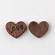 Coeur teints avec des cabochons de bois d'amour WOOD-K002-04-2