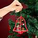 6セット6スタイルのクリスマスツリー＆スター＆ベル木製オーナメント  クリスマスツリー吊り飾り  クリスマスパーティーギフトの家の装飾のため  ミックスカラー  1セット/スタイル DIY-SZ0003-39-6