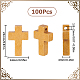 SUNNYCLUE 100Pcs Wood Cross Charms Mini Cross Charms Bulk Cross Bead Charms Mini Wood Crosses Pocket Cross Bulk Cross Rosaries Crucifix Charms for Jewelry Making Hanging Ornament Party Favors Gift WOOD-SC0001-51-2