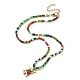 Christmas Theme Alloy Enamel Pendant Necklace with Glass Beaded Chains NJEW-JN04338-3