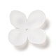 透明なアクリルビーズキャップ  4花びら  艶消し  花  ホワイト  26x26.5x5mm  穴：1.8mm  約769個/500g MACR-J122-02-1