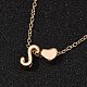 Ожерелья из сплава с подвеской в виде сердца и буквы для женщин NJEW-FS0001-09S-1