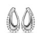 TINYSAND Sterling Silver Water drop Shaped Stud Earring TS-E364-S-1