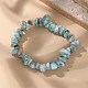 Натуральный ларимар бисером стрейч браслеты BJEW-JB02680-01-7