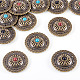 12 набор плоских круглых кнопок из сплава двух цветов FIND-TA0008-15-3
