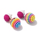 Серьги-гвоздики с круглыми шариками из смолы Waxberry EJEW-O073-01G-1