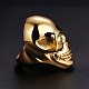 チタン スチール スカル フィンガー リング  男性女性のためのハロウィンパンクジュエリー  ゴールドカラー  usサイズ11（20.6mm） SKUL-PW0002-036D-G-2