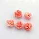 Rosa abalorios de resina de flores RESI-E005-02-10mm-1