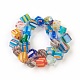 Cube Handmade Millefiori Glass Beads Strands LK-R004-25-2