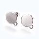 304 Stainless Steel Stud Earring Findings STAS-G178-02P-10mm-1