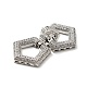 Brass Micro Pave Clear Cubic Zirconia Fold Over Clasps KK-G414-11P-3
