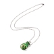 Parfümfläschchen aus Glas mit Halskette mit Kronenanhänger NJEW-H218-01A-2