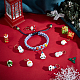 Chgcraft 7 stücke 7 stil weihnachtsthema backen bemalte messing glocke anhänger KKB-CA0001-01-5