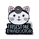 医療テーマの漫画エナメルピン  黒の亜鉛合金のブローチ  猫の形  29.5x27.5x1mm JEWB-A018-01A-1