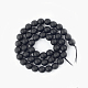 Sfaccettate rotonde in pietra naturale nera fili di perline G-E302-066-6mm-2
