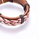 Braided Leather Cord Bracelets BJEW-F347-12B-2
