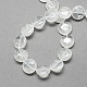 Flat Round Gemstone Natural Quartz Crystal Beads Strands G-S110-14mm-20-2
