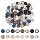 WADORN 80Pcs 8 Colors 1-Hole Linen Button DIY-WR0003-45-1