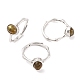 Овальные регулируемые кольца из натурального лабрадорита RJEW-Q817-04P-02-1