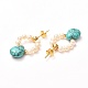 Boucles d'oreilles en perles de pierres précieuses naturelles et synthétiques pour femmes EJEW-JE04627-6