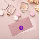 CRASPIRE Lavender Wax Seal Stamp Lavender Sealing Wax Stamps 30mm Retro Vintage Removable Brass Stamp Head with Wood Handle for Wedding Invitations Halloween Christmas Thanksgiving Gift Packing AJEW-WH0337-003-3