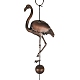 鉄風鈴  ペンダントの飾り  ベルチャーム付き  フラミンゴの形  830~1050mm WICH-PW0001-09D-2