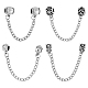 Superfindings 8 pz 4 stili catena di sicurezza fascino catenacci in lega braccialetto catena clip perline gioielli regali braccialetto tappo per le donne creazione di braccialetti e collane FIND-FH0005-68-1