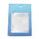 プラスチック製ジップロックバッグ  保存袋  セルフシールバッグ  トップシール  窓と吊り下げ穴付き  長方形  ブルー  12x8x0.25cm  片側の厚さ：3.1ミル（0.08mm）  95~100個/袋 OPP-H001-01A-02-1