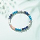 Bracelet de perles rondes en lapis-lazuli naturel (teint) et pierres précieuses pour femme BJEW-JB08336-02-2