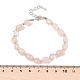 Браслеты из натурального розового кварца для женщин BJEW-H623-02S-03-5