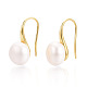 Серьги-подвески из натурального жемчуга из латуни PEAR-N020-08C-01-1