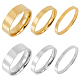 Anattasoul 2 set 2 colori 304 anelli a fascia semplici in acciaio inossidabile da donna RJEW-AN0001-20-1